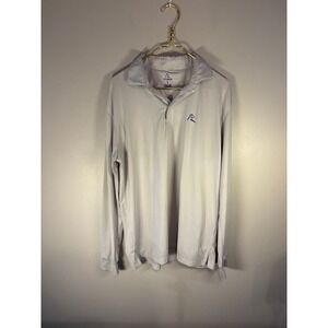 Rhoback Long Sleeve Polo Shirt Men's Size L Light Gray Performance Golf